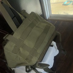 Green Nylon Tactical Backpack 50L, Zip Closure, Adjustable Straps, Buckle
