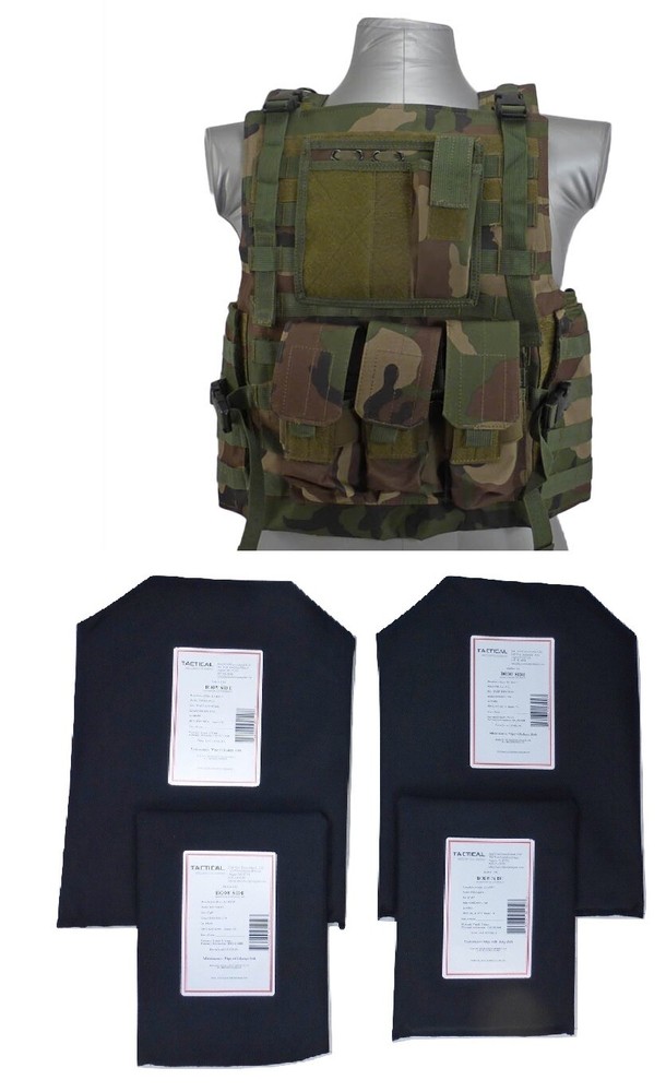 Tactical Scorpion Body Armor Bearcat Carrier + Level IIIA Soft Plates | Woodland