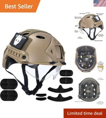Tactical Helmet with Visor Goggles – Lightweight & Adjustable for Adults