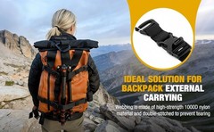 Tactical MOLLE/PALS Backpack Attachment Straps – Adjustable G-Hook Tie Downs,…