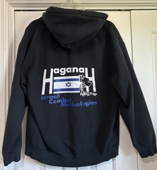 FIGHT Fierce Israeli Guerrilla Hand To Hand Tactics Zip Front Large Black Hoodie
