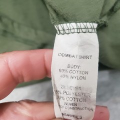 Tru-Spec Combat Shirt Mens Large Green Quarter Zip Long Sleeve Tactical