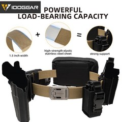 IDOGEAR Tactical 1.5” Belt EDC Belt Reinforce Work Rigger Hiking Belt Paintball