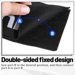 Security Patch, 2 Pcs Reflective Hook and 27*10cm, 14*6.5cm, Black