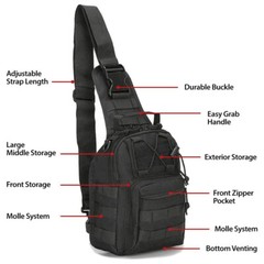 Men Tactical Sling Chest Bag Fanny Pack Cross Body Molle Outdoor Hiking Backpack