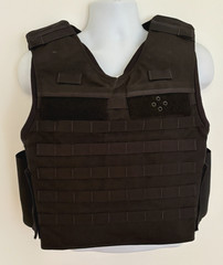 ABA Male Standard Tactical Armor Carrier Side Open Medium Custom Black Molle