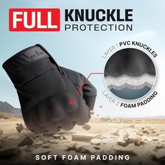 Water Resistant Tactical Shooting Gloves for Men with Soft Padded Knuckle Gua…