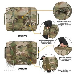 KRYDEX 4pcs Tactical Modular Pouch Set Outdoor Organizer Travel Suitcase MC Camo