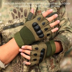 Tactical Fingerless Gloves for Men & Military Combat Shooting Half-Finger Gloves