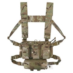 KRYDEX Tactical Chest Rig 5.56 Triple Elastic Mag Pouch MOLLE H-harness MC Camo