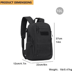 10L/20L Mini X-Small Tactical Backpack MOLLE Daypack Gear Pack Camping Bag wi…