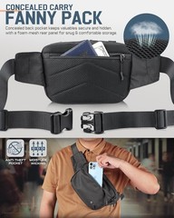 Tactical Fanny Pack for Men Women, Security Carry Crossbody Bag, Anti Theft E…
