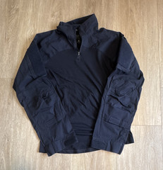 Beyond Solid Black Tactical Shirt 1/4 Zip Long Sleeve Unisex M Regular