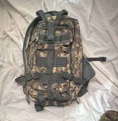 Tactical Backpack Camouflage MOLLE Zip Closure Adjustable Padded Buckle Straps