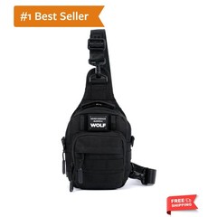 4L Mini Tactical Sling Bag Alpha Black Compact Crossbody Backpack for Gym, Tr…