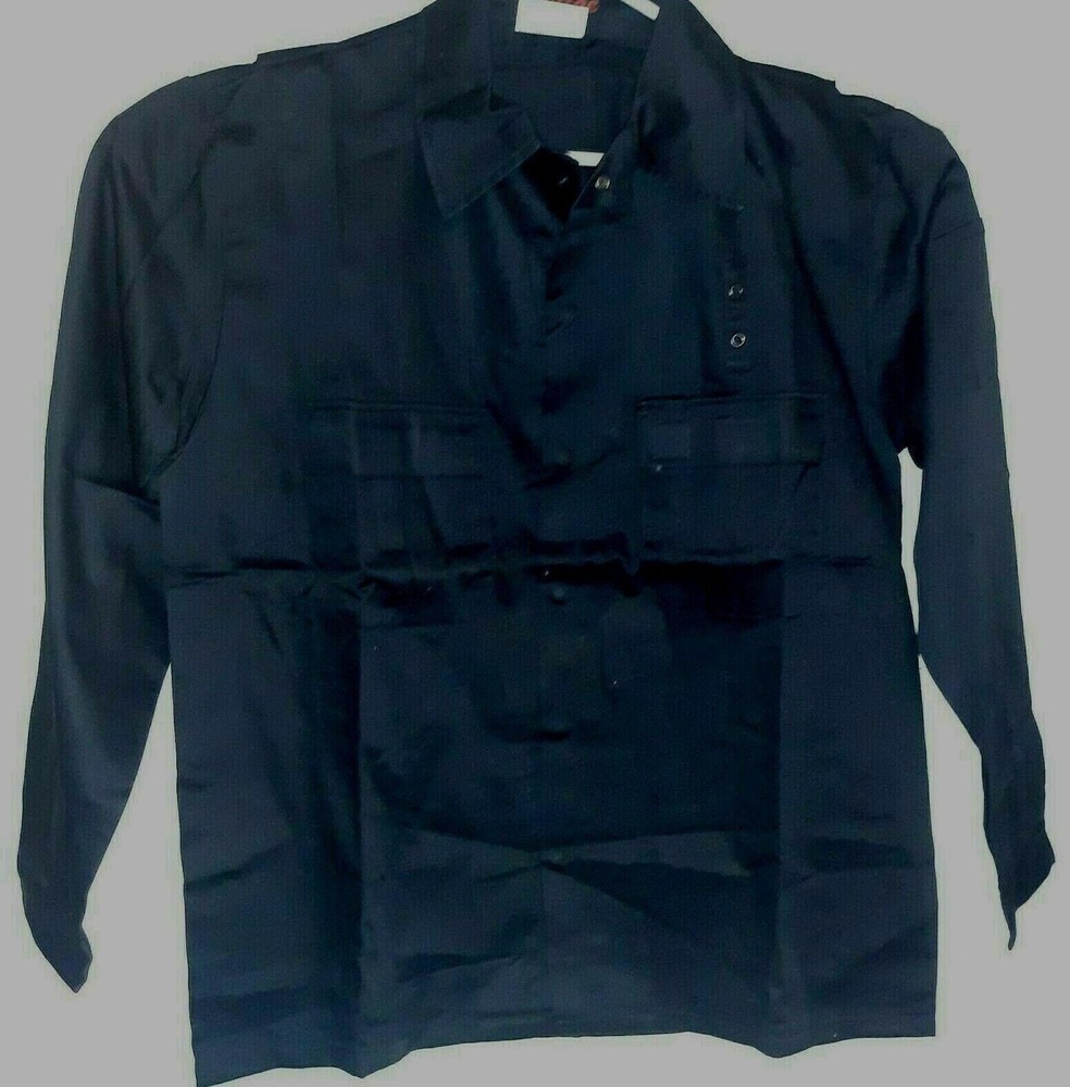 Prestige Tactical Wear Long Sleeve Shirt Large Black 65/35% Polyester Cotton BDU