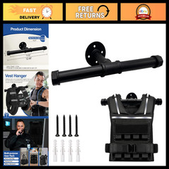 Weighted Vest Hanger for Tactical Gear – Wall Mount Plate Carrier Rack, Heavy Du