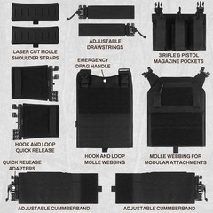 Tactical Vest, Quick Release Lightweight Airsoft Vest, Adjustable Weighted Ve…