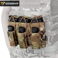 IDOGEAR Tactical Magazine Pouch Mag Carrier Triple Open MOLLE 5.56&Pistol Camo