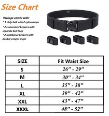 Duty Belt w/Hook Lining 4 Keepers Law Enforcement Correctional Officer, XXXL