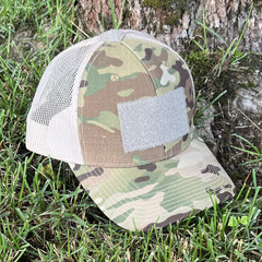 Multicam Mesh Back Ball Cap w/ Hook-and-Loop Patch Area, Snapback, One Size