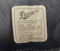Danner Boots Size 10 1/2 US Men Striker II GTX Waterproof Style 42980 Black 8″