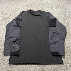 Rothco Black Tactical Combat Shirt L Military Fitted Stretch Utility Long Sleeve