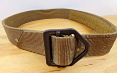 Tac Shield Belt Double Wall Webbing Coyote Brown Steel Buckle 1 3/4″ Wide Size S