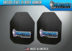 AR500 Level 3 III Body Armor Plates Pair – Curved 10×12 Swimmer Set