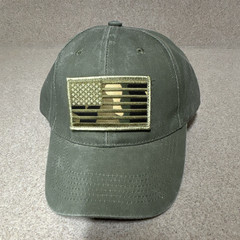 Eagle Crest Green Ball Cap US Flag Patch Adjustable One Size CA936
