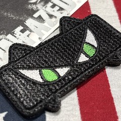 Cat Eyes Small Patch Hook & loop High Quality Embroidery 2.5×1.5”