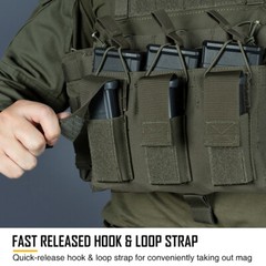 IDOGEAR Tactical Magazine Pouch Mag Carrier Triple Open MOLLE 5.56&Pistol Camo