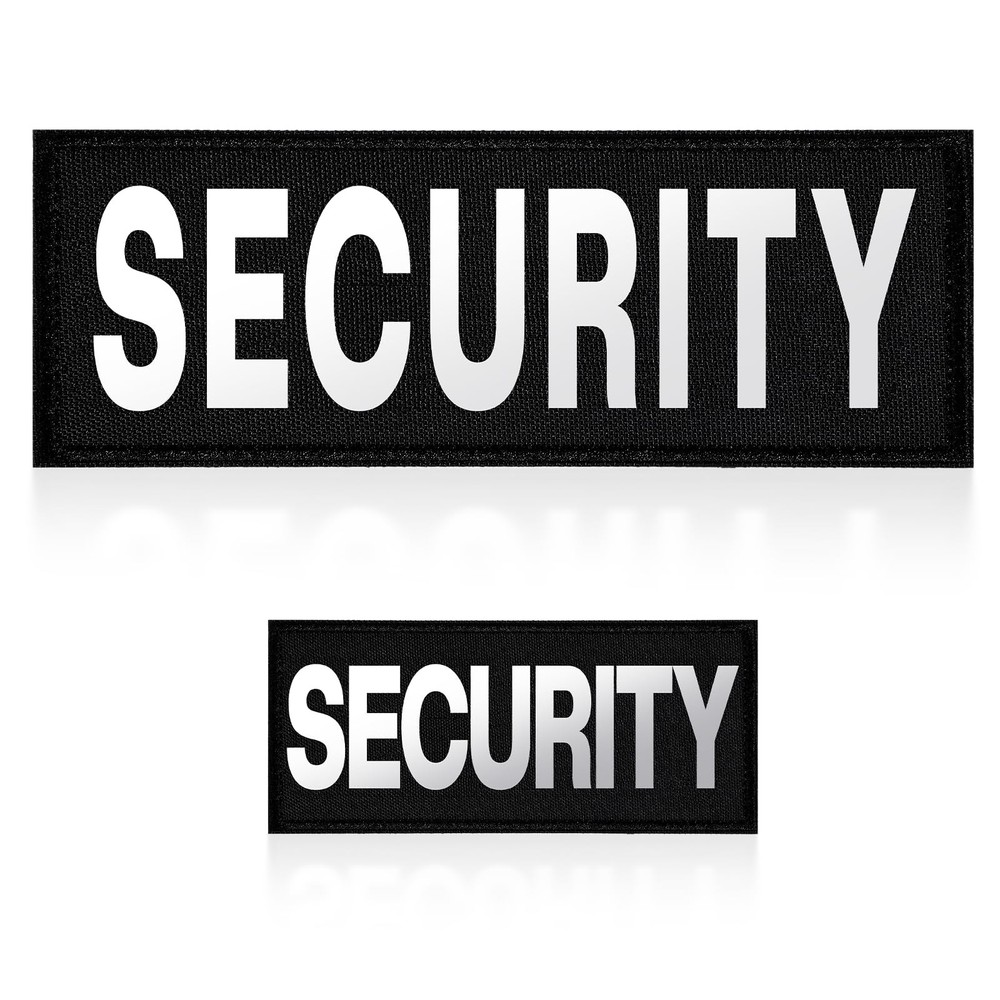 Security Patch, 2 Pcs Reflective Hook and 27*10cm, 14*6.5cm, Black