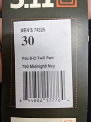 5.11 Tactical Military Grade Conceal Carry Black Cargo Pants SIZE: 30 Straight