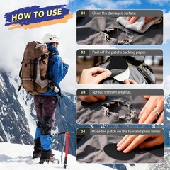 umaini Down Jacket Repair Patch Kit, Outdoor Gear Tenacious 18 PCS, Black