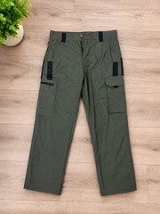 Tactical Series Green Solid Cargo Pants M Regular Utility Pockets Cotton Blend