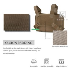 KRYDEX Chest Recon Zipper Bag Tactical Front MOLLE Pouch Harness Pack Coyote