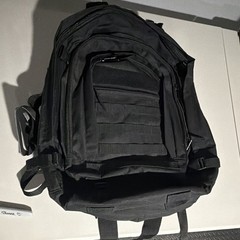 Black Tactical Backpack MOLLE Zip Closure Adjustable Straps Unisex Adults