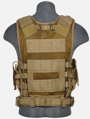 Lancer Tactical Adjustable Cross Draw Vest with Airsoft Pistol Holster CA-310