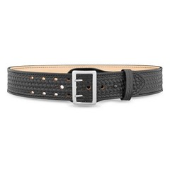 Dutyman 1021 2-1/4″ Basketweave Leather Sam Browne Duty Belt, 2-Row Stitch,