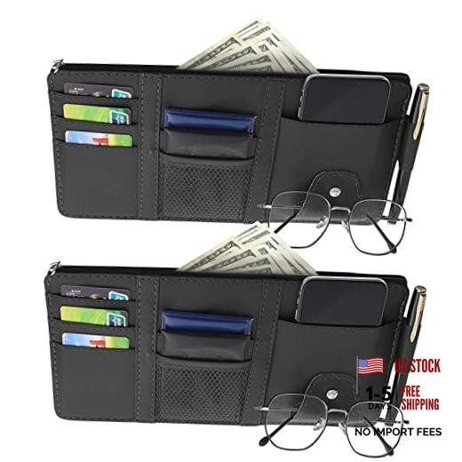 2 Packs Car Sun Visor Multi-Pocket Organizer for SUV & Truck, Auto Visor