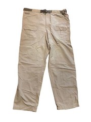 L.L Bean Men’s Belted Hiking Nylon Cargo Trousers Khaki (Size: 42 x 32)