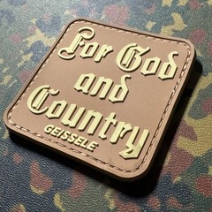 GEISSELE For God and Country PVC Morale Patch Hook Back TAN/KHAKI TRIGGERS