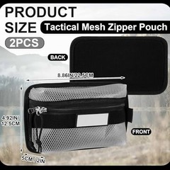 2 Pcs Tactical Pouch Admin Pouch Tactical Bag Insert Panel Black, White