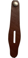 2 – Bianchi Leather Askins Avenger Holster Retaining Strap 6” Brown Chrome snap