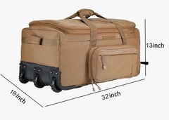 Military Wheeled Deployment Bag Large Tactical Heavy Duty Duffel Tan 20258