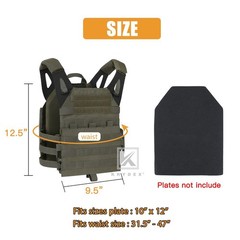 KRYDEX JPC 2.0 Jump Plate Carrier MOLLE Panel Tactical Body Armor Ranger Green