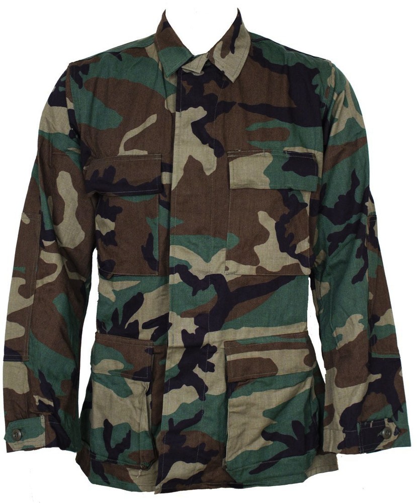 GI M81 Woodland BDU Shirt Nyco/Twill Genuine Issue Size Large Long