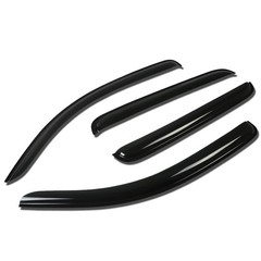 Dna Motoring Set Of 4 Tape-On Window Rain Guards Compatible 2005-2014 Tacoma