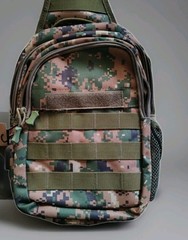 Tactical Camouflage Small Sling Over Shoulder Backpack 13×8 Inches USB Port